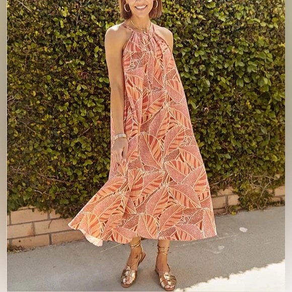 shebird the sofia gauzy cotton halter dress